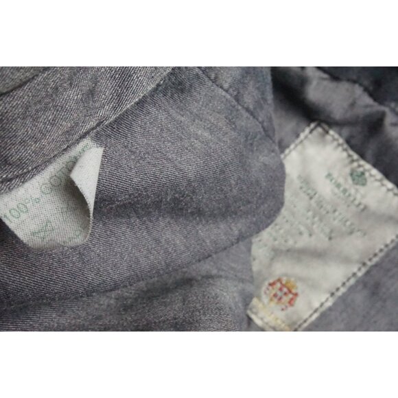 Borrelli Solid Blue 100% Cotton Pants Trousers Sz 34 NEW - Picture 7 of 7